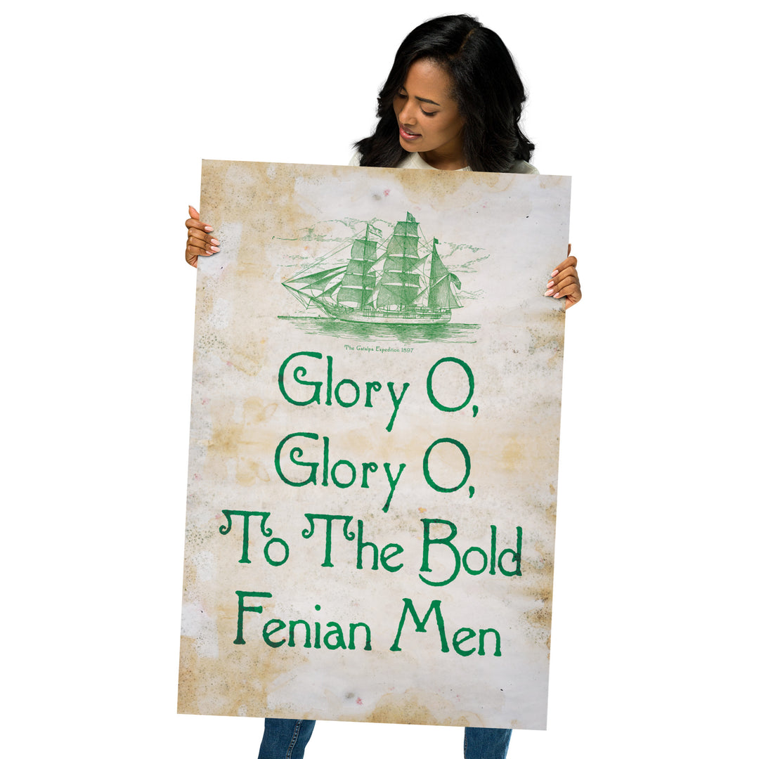 Glory O, To The Bold Fenian Men Retro Poster - 24" x 36"