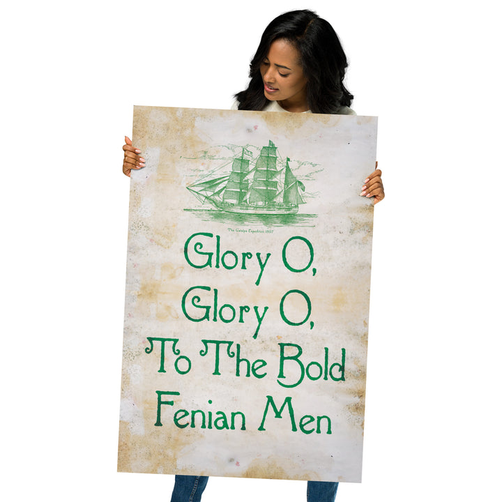 Glory O, To The Bold Fenian Men Retro Poster - 24" x 36"