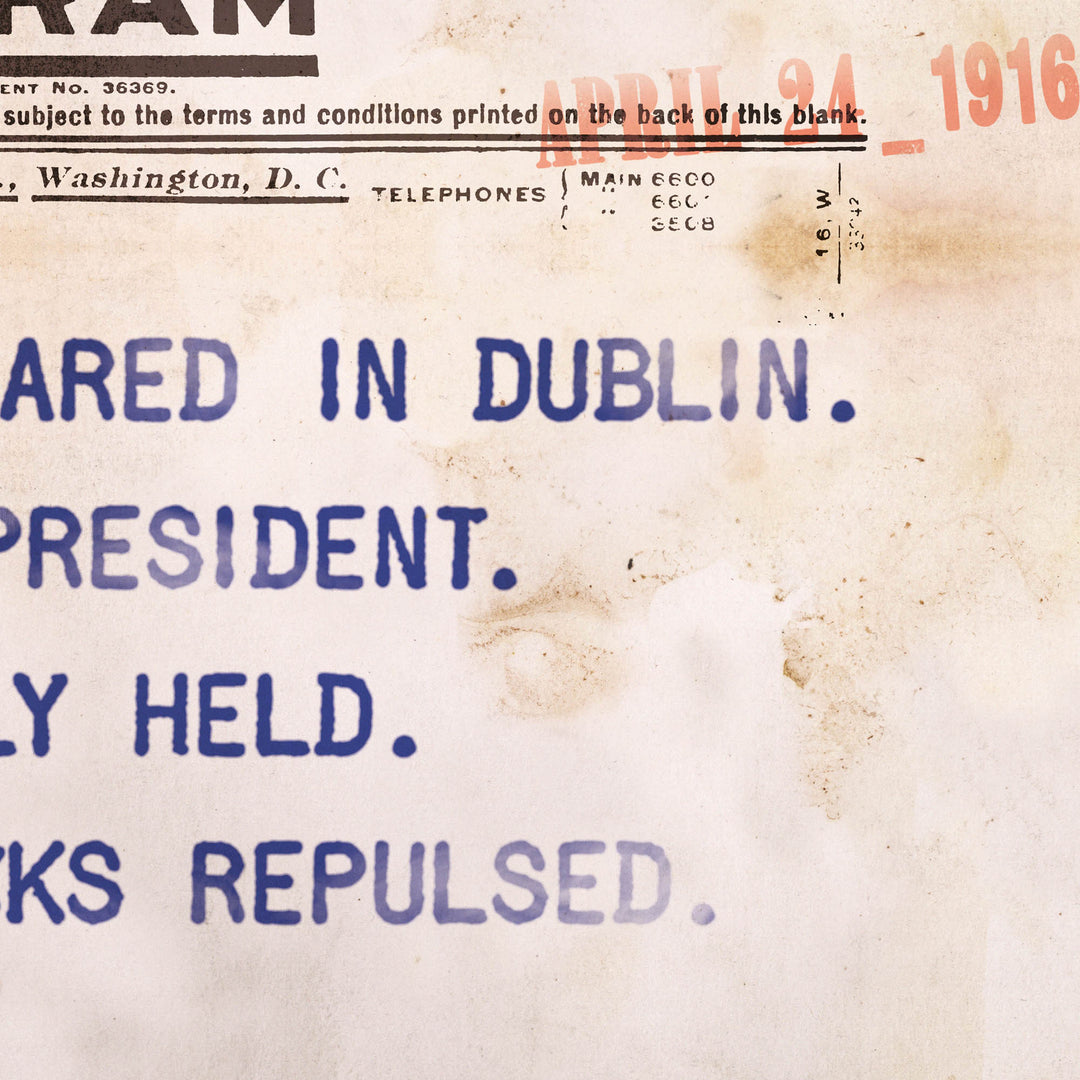 Irish Republic Declared Telegram Retro Poster - 36" x 24"