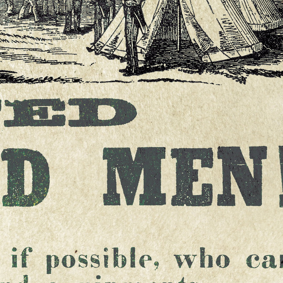 Lincoln Cavalry  'Wanted. A Few Good Men' Retro Poster - 24" x 36"