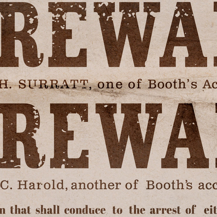 $100,000 Reward For Lincoln Murderer Retro Poster