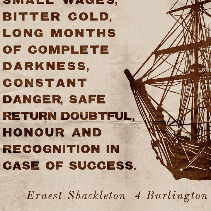 Shackleton's 'Men Wanted For Hazardous Journey' Retro Poster - 24" x 36"
