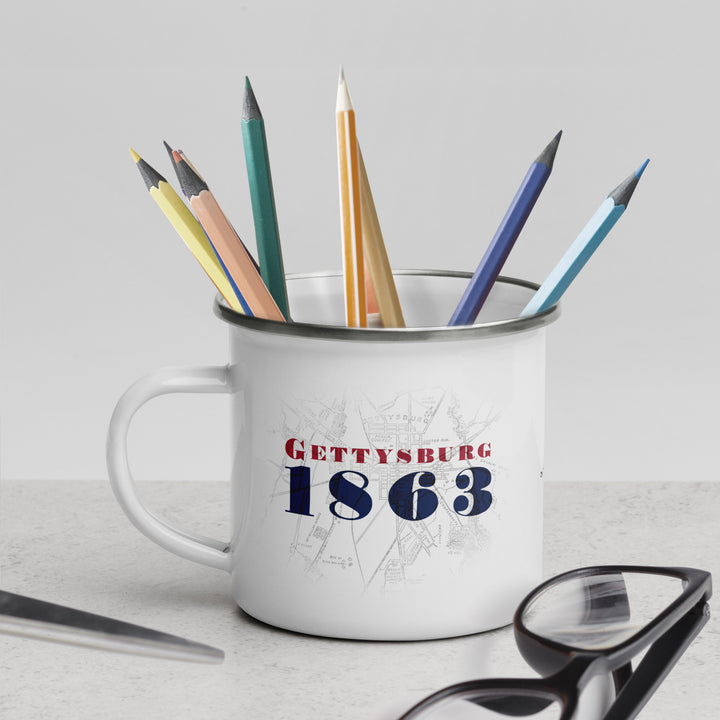 The Gettysburg 1863 Enamel Retro Mug (12 oz)