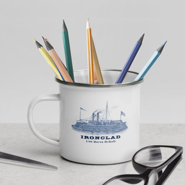 USS Baron DeKalb Enamal Retro Mug (12 oz)
