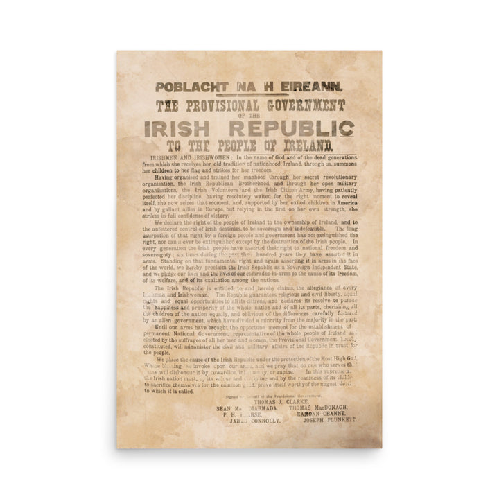 The Proclamation Of The Irish Republic Retro Poster - 24" x 36"