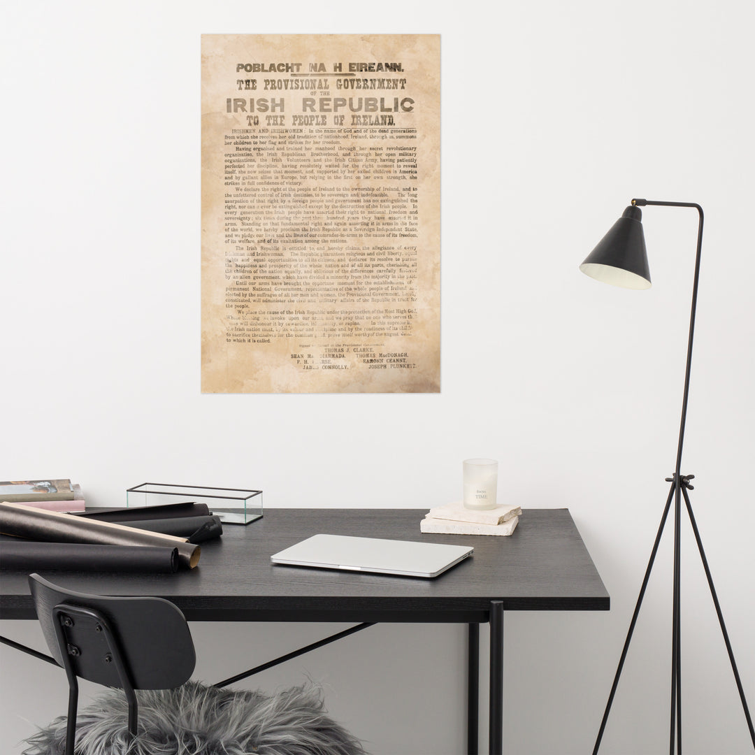 The Proclamation Of The Irish Republic Retro Poster - 24" x 36"