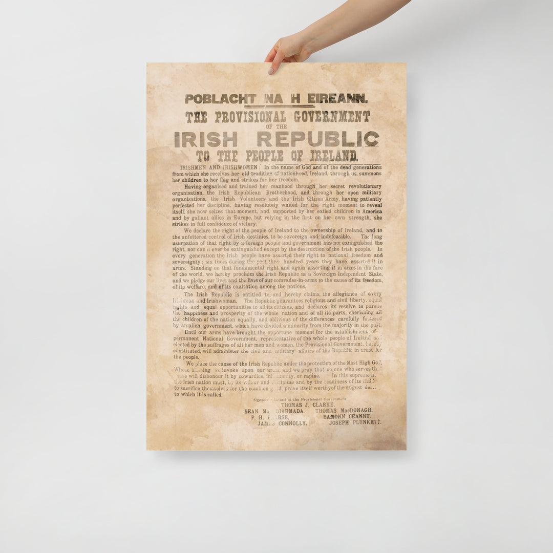 The Proclamation Of The Irish Republic Retro Poster - 24" x 36"