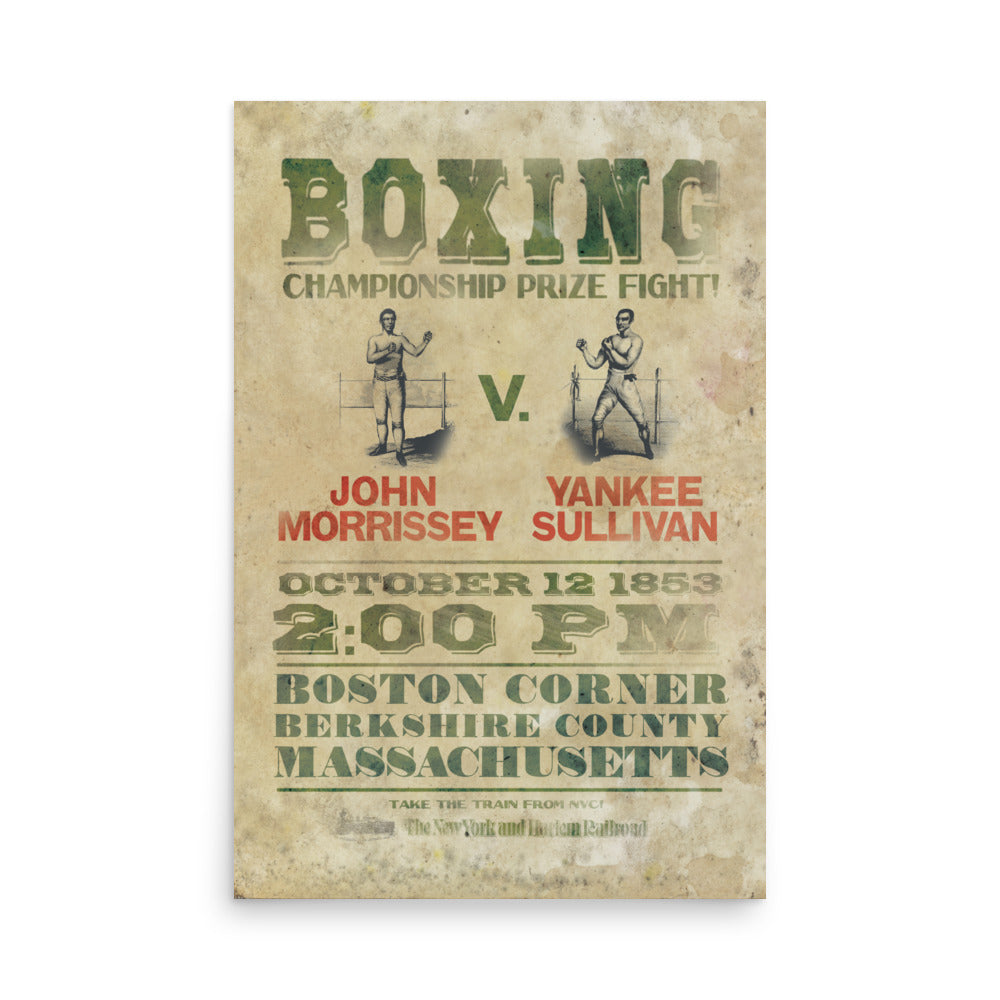 Yankee Sullivan vs. John Morrissey Retro Poster - 24" x 36"