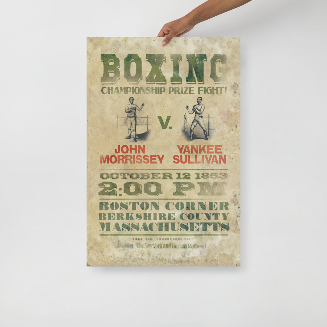 Yankee Sullivan vs. John Morrissey Retro Poster - 24" x 36"
