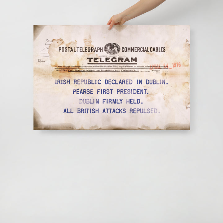 Irish Republic Declared Telegram Retro Poster - 36" x 24"