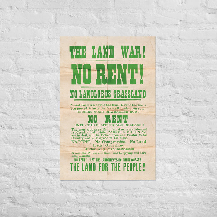The Irish Land League Retro Poster - 24" x 36"