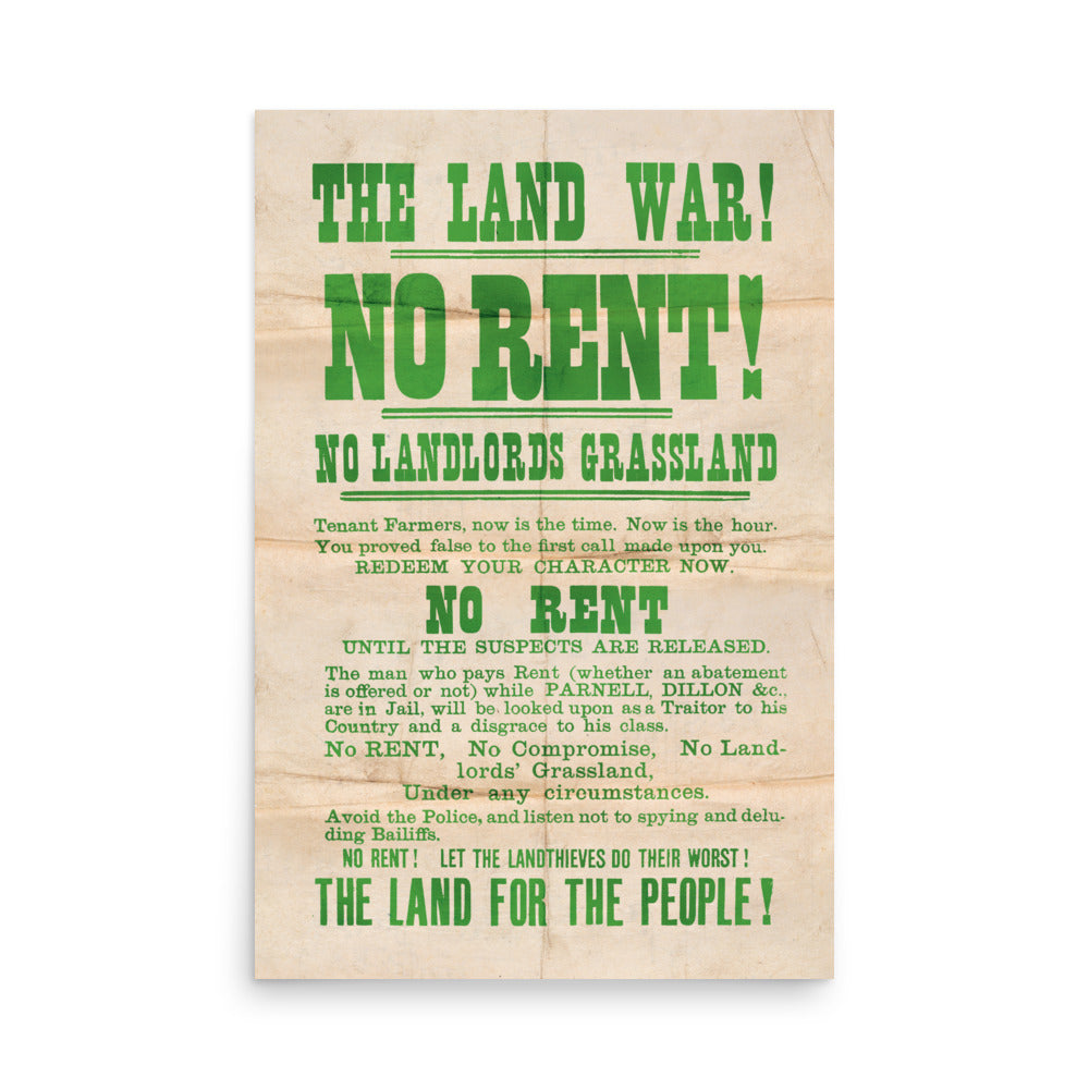 The Irish Land League Retro Poster - 24" x 36"