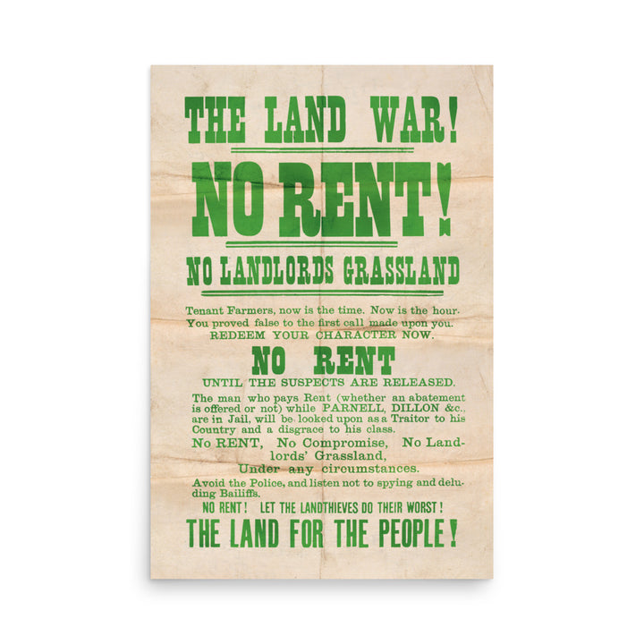 The Irish Land League Retro Poster - 24" x 36"