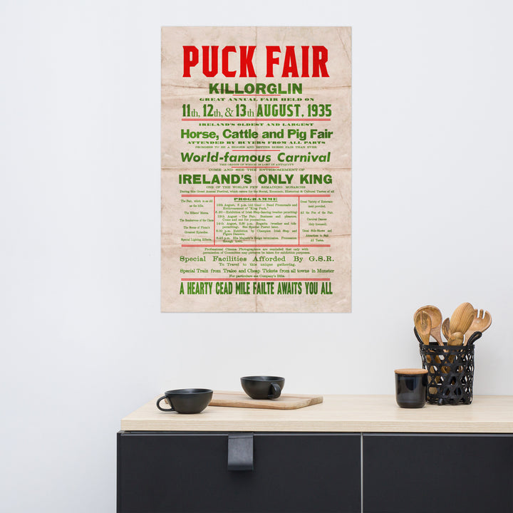 The Killorglin Puck Fair Retro Poster - 24" x 36"