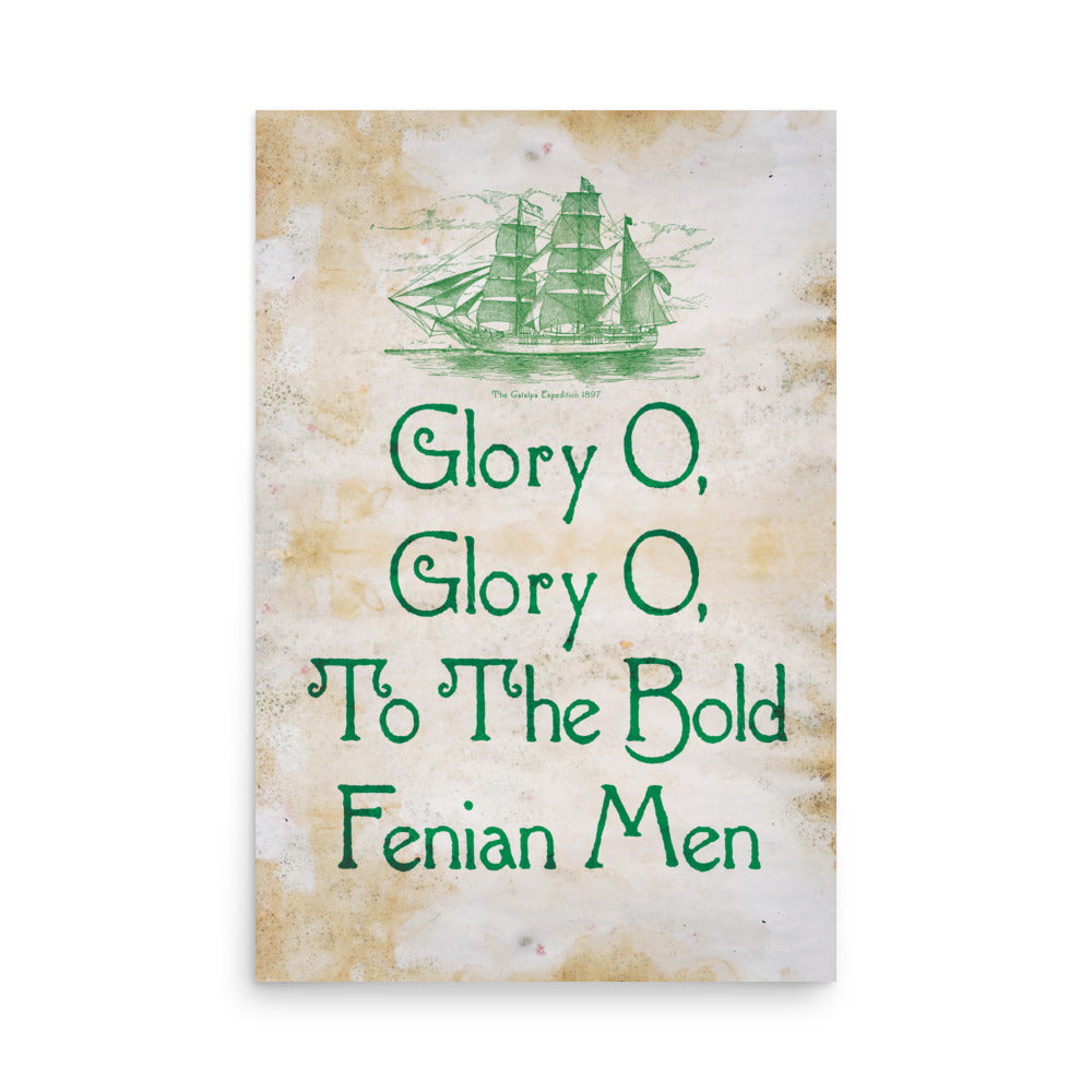 Glory O, To The Bold Fenian Men Retro Poster - 24" x 36"