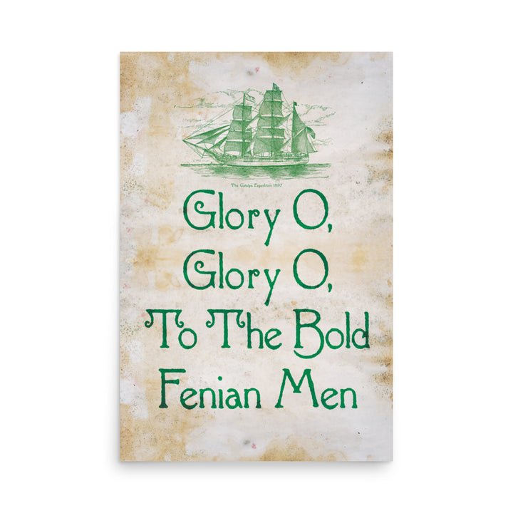Glory O, To The Bold Fenian Men Retro Poster - 24" x 36"