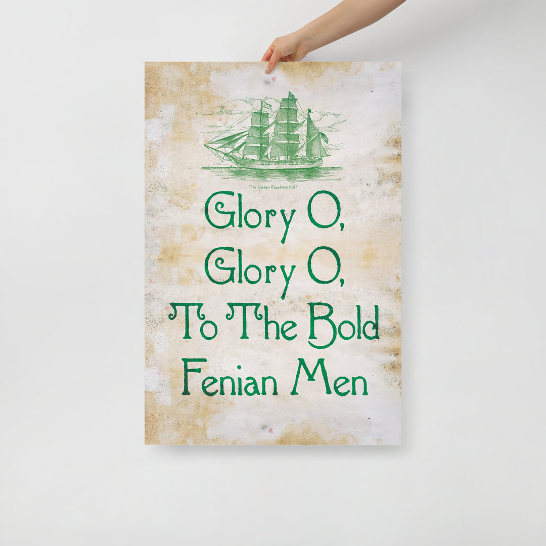 Glory O, To The Bold Fenian Men Retro Poster - 24" x 36"