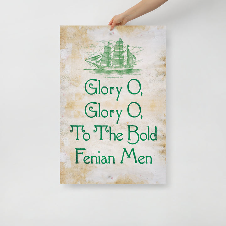 Glory O, To The Bold Fenian Men Retro Poster - 24" x 36"