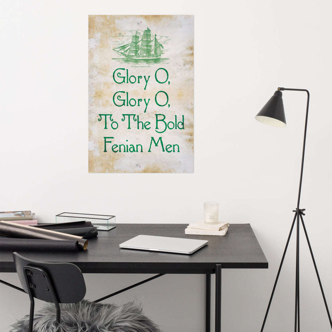 Glory O, To The Bold Fenian Men Retro Poster - 24" x 36"