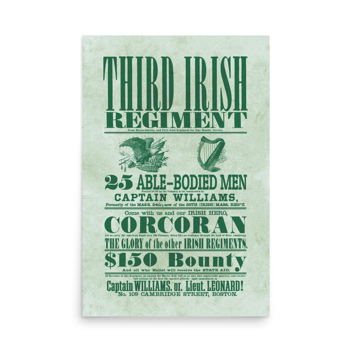 The Eagle & Harp Retro Poster - 24" x 36"