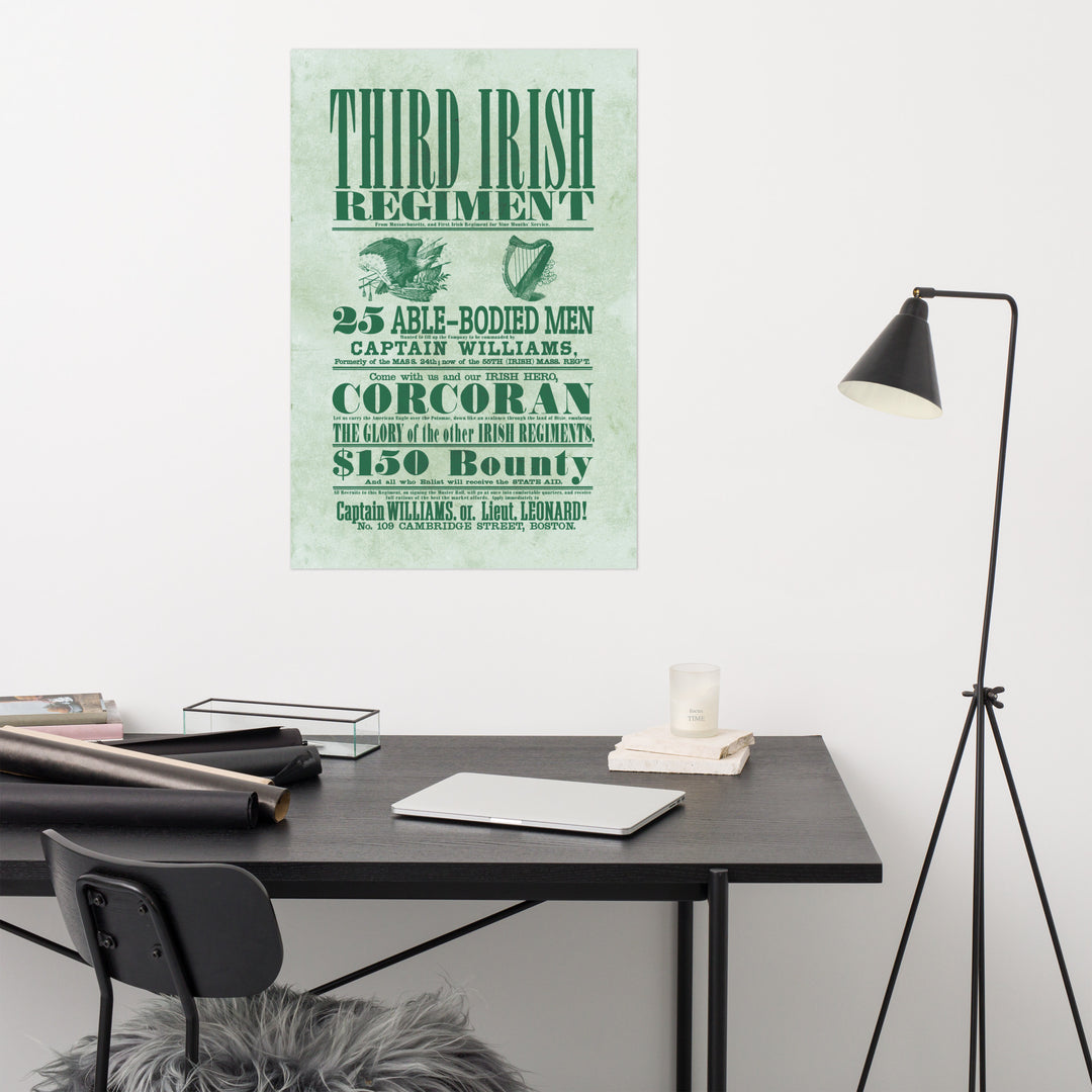 The Eagle & Harp Retro Poster - 24" x 36"