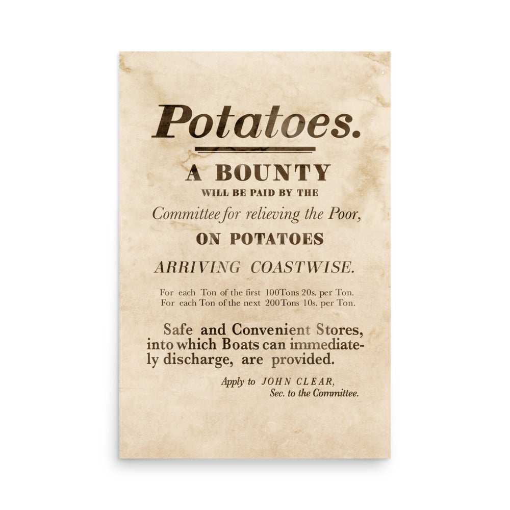 'Potatoes A Bounty' Retro Poster - 24" x 36"
