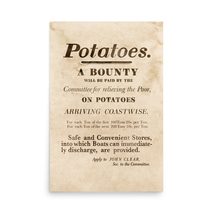 'Potatoes A Bounty' Retro Poster - 24" x 36"