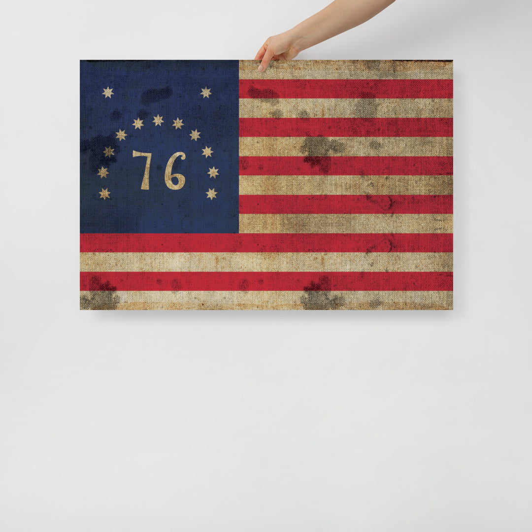 The Bennington 76' Flag Retro Poster - 36" x 24"