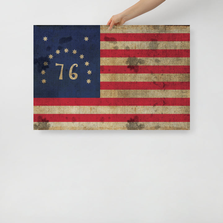 The Bennington 76' Flag Retro Poster - 36" x 24"