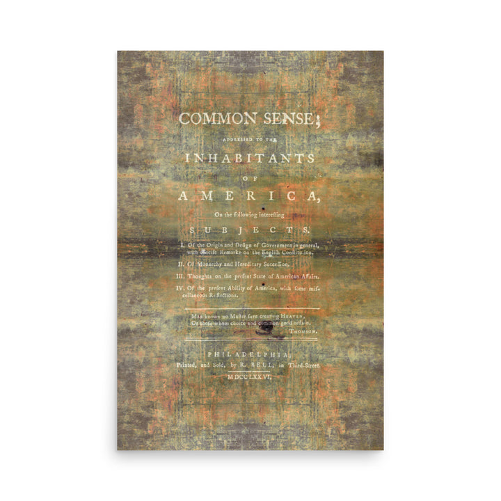 Thomas Paine's Common Sense Retro Poster - 24" x 36"