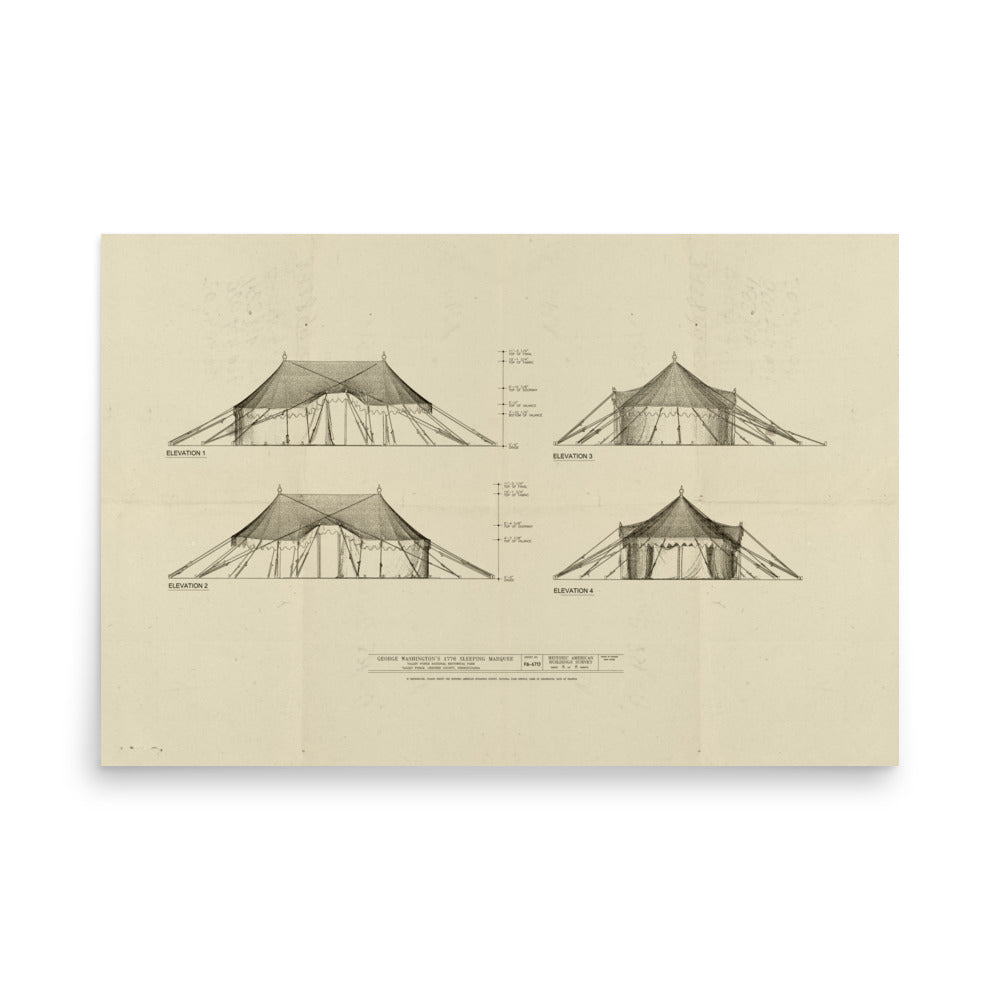 Washington's 1776 Sleeping Marquee Retro Poster - 36" x 24"