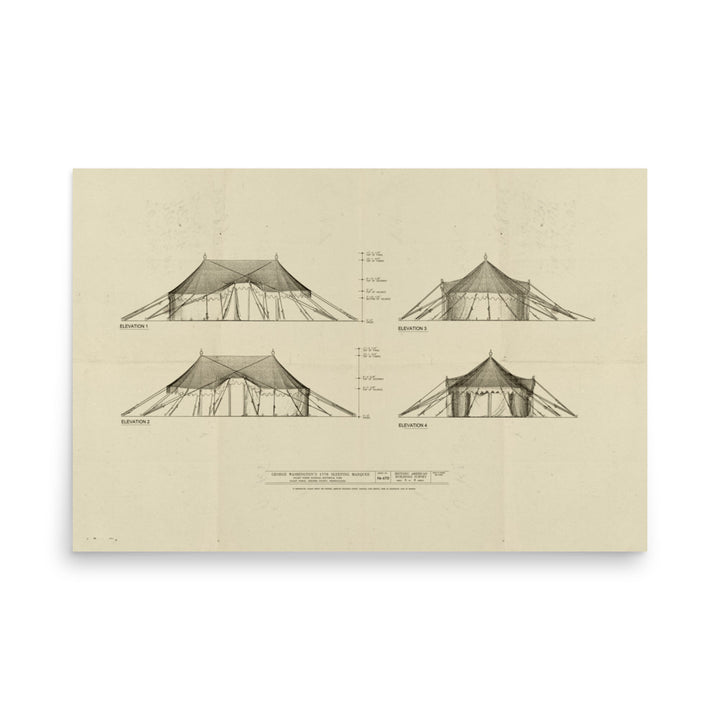 Washington's 1776 Sleeping Marquee Retro Poster - 36" x 24"