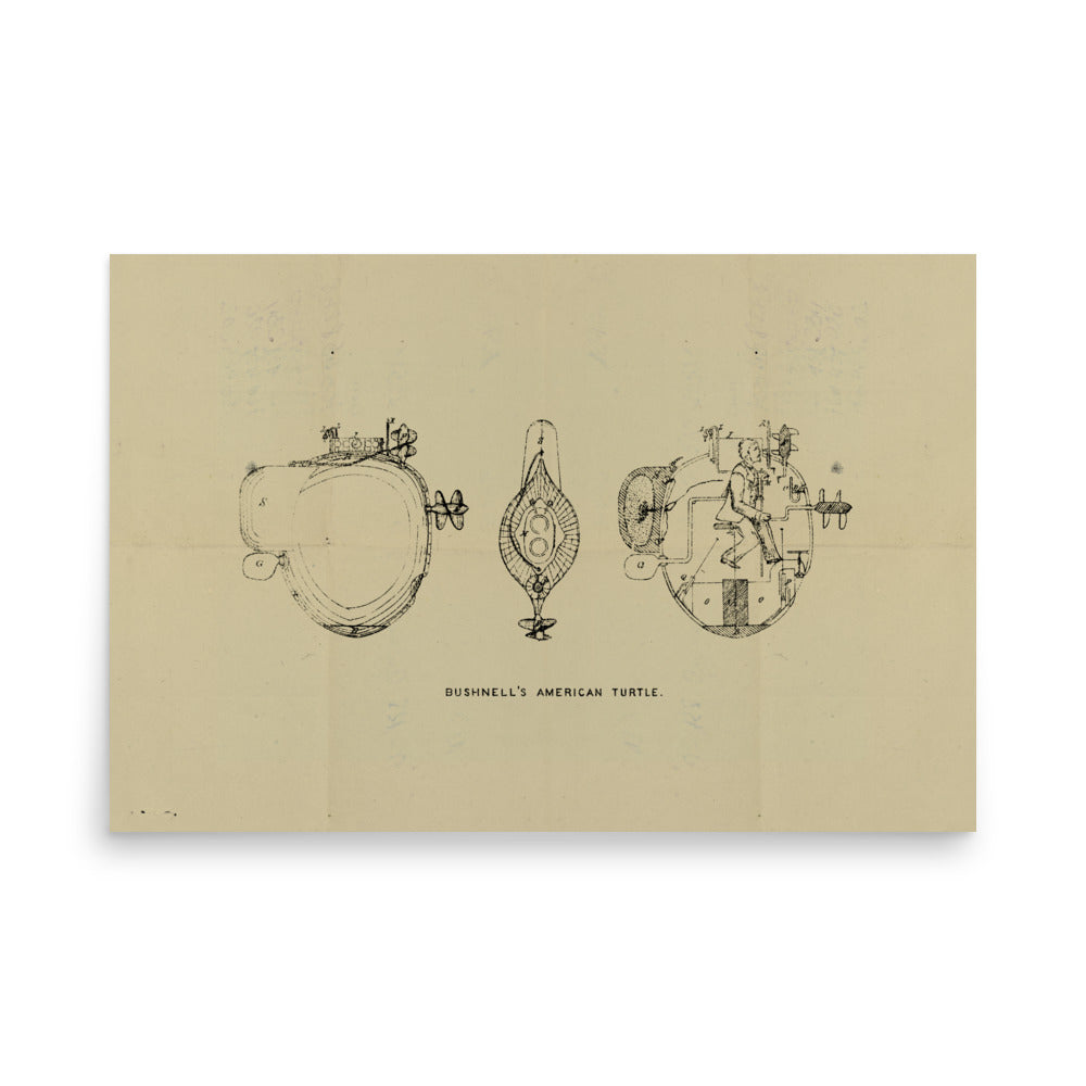 Bushnell's American Turtle Retro Poster - 36" x 24"