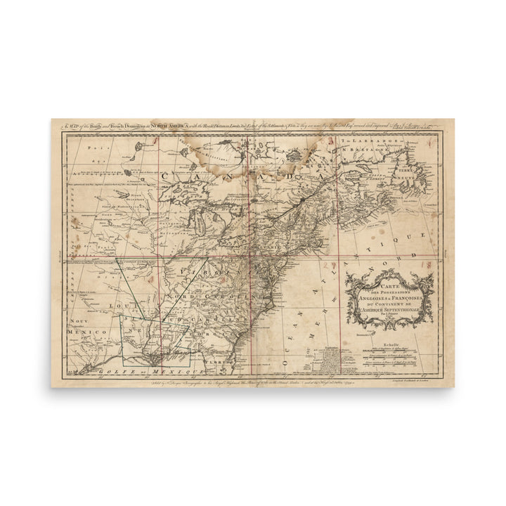 British and French Dominions 1759  Retro Poster - 36" x 24"