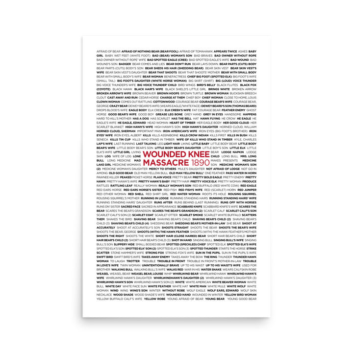 Wounded Knee 1890 Retro Poster - 24" x 36"