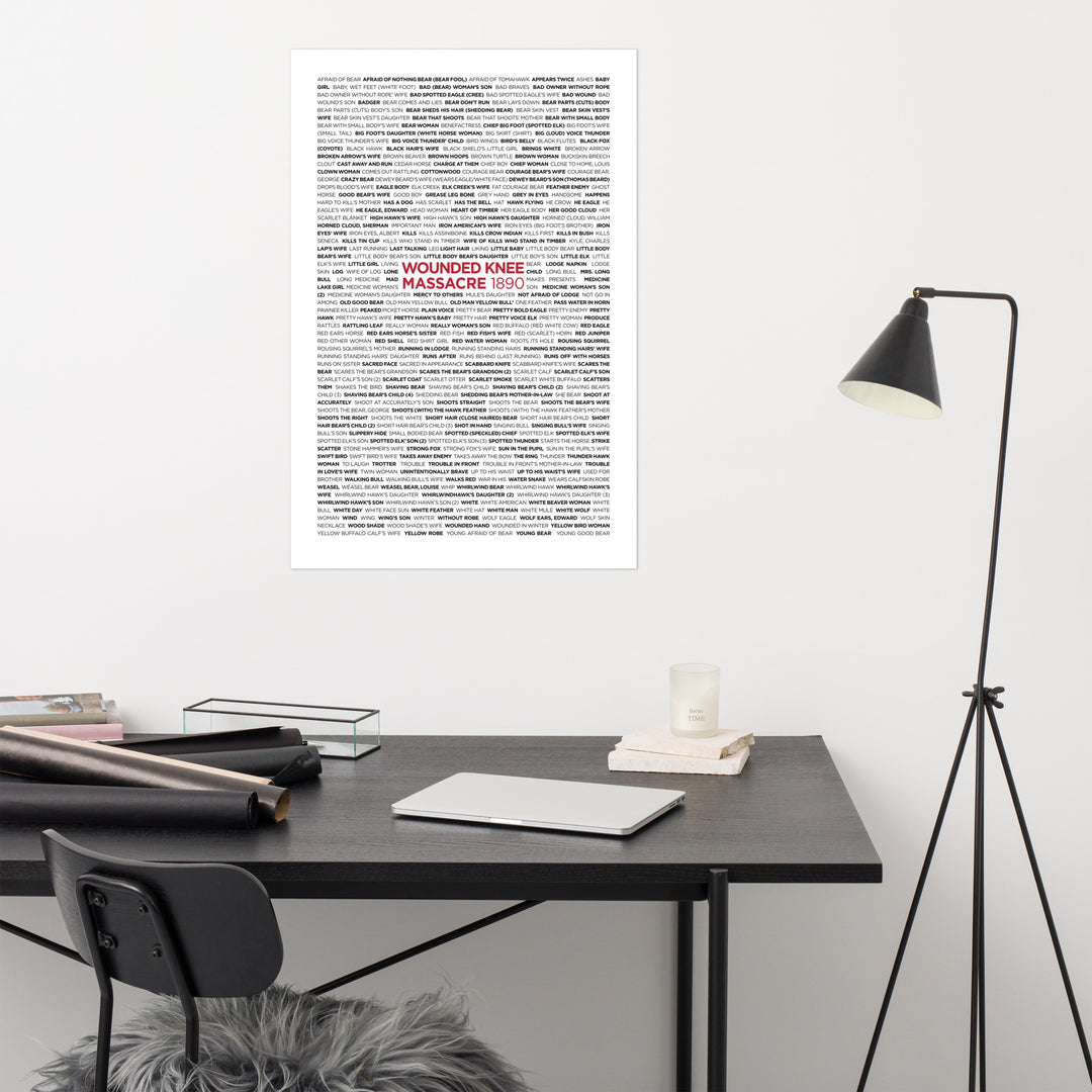 Wounded Knee 1890 Retro Poster - 24" x 36"