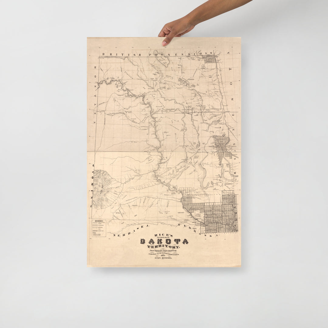 Dakota Territory 1872 Retro Poster - 24" x 36"