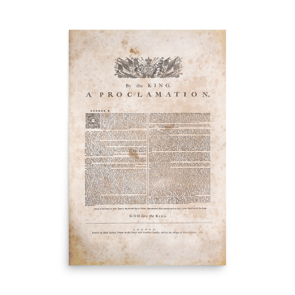 The Royal Proclamation of 1763 Retro Poster - 24" x 36"