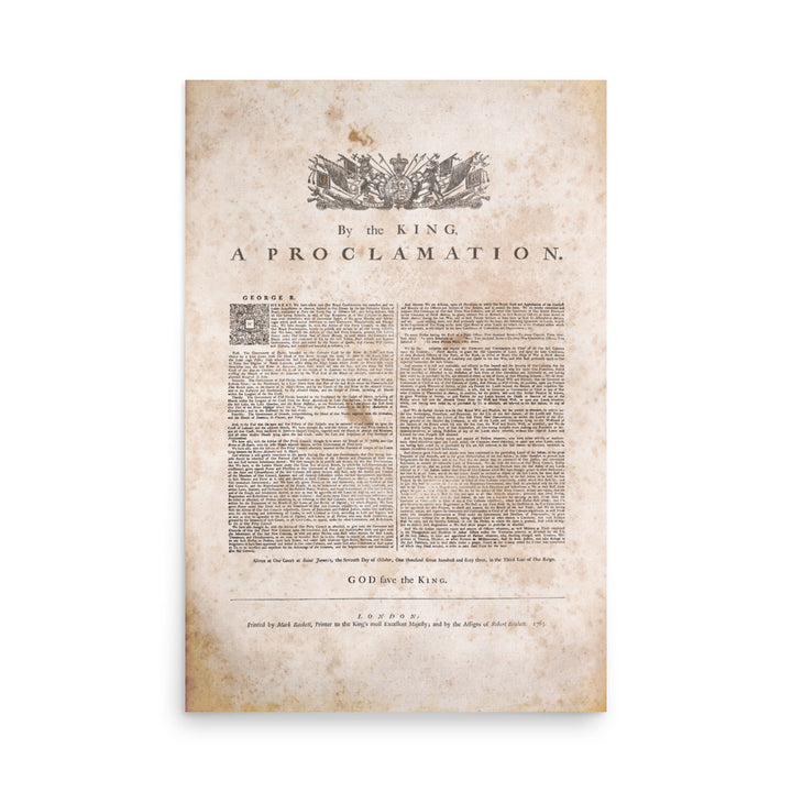 The Royal Proclamation of 1763 Retro Poster - 24" x 36"