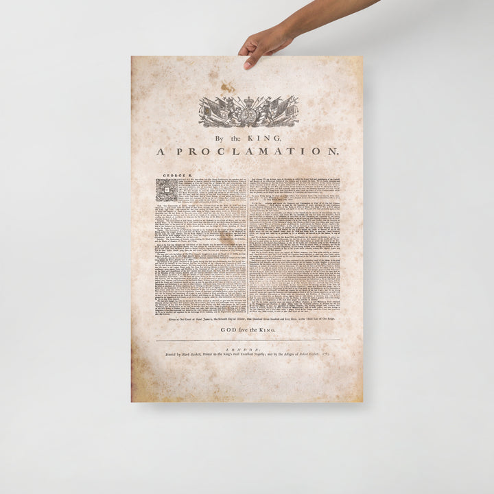 The Royal Proclamation of 1763 Retro Poster - 24" x 36"