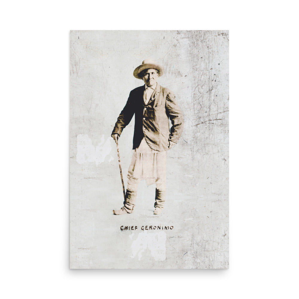 Chief Geronimo Retro Poster - 24" x 36"