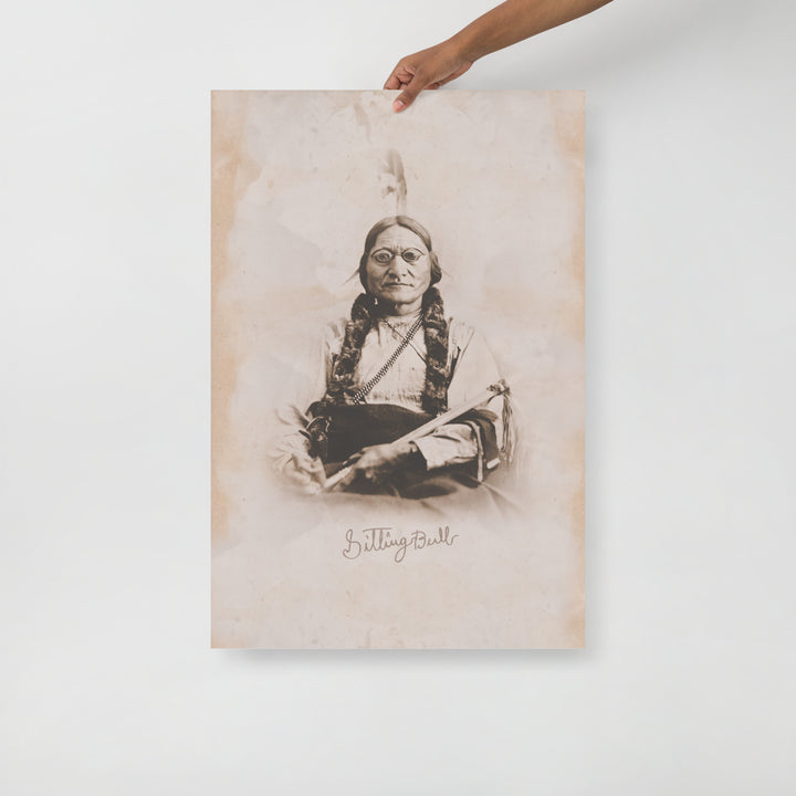 Lakota Leader Sitting Bull Retro Poster - 24" x 36"