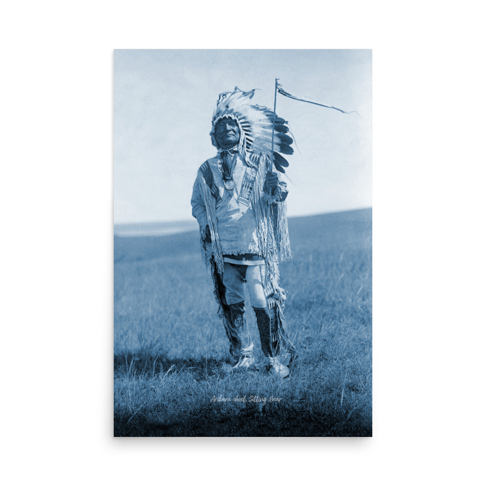 Arikara Chief Sitting Bear Retro Poster - 24" x 36"