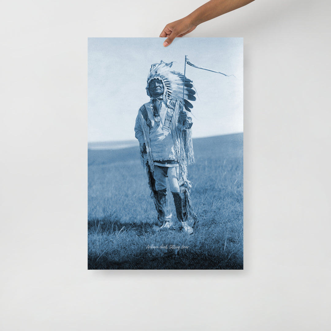 Arikara Chief Sitting Bear Retro Poster - 24" x 36"