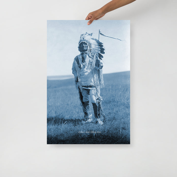 Arikara Chief Sitting Bear Retro Poster - 24" x 36"