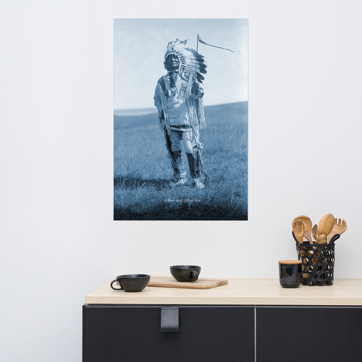 Arikara Chief Sitting Bear Retro Poster - 24" x 36"