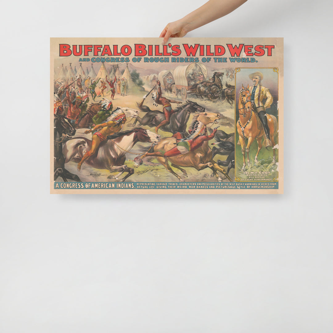 Buffalo Bill's Wild West Retro Poster - 36" x 24"