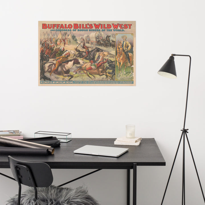 Buffalo Bill's Wild West Retro Poster - 36" x 24"