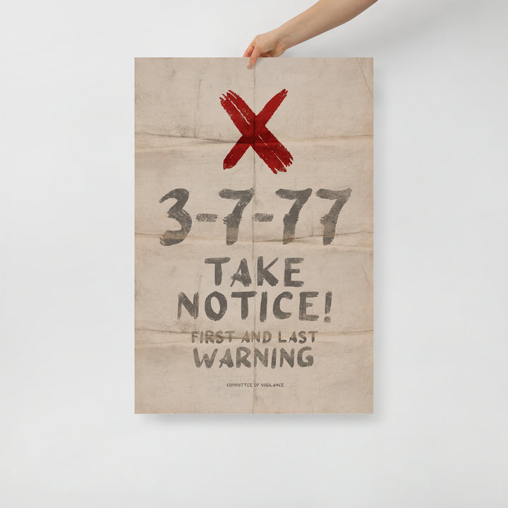 The Montana 3-7-77 Retro Poster - 24" x 36"