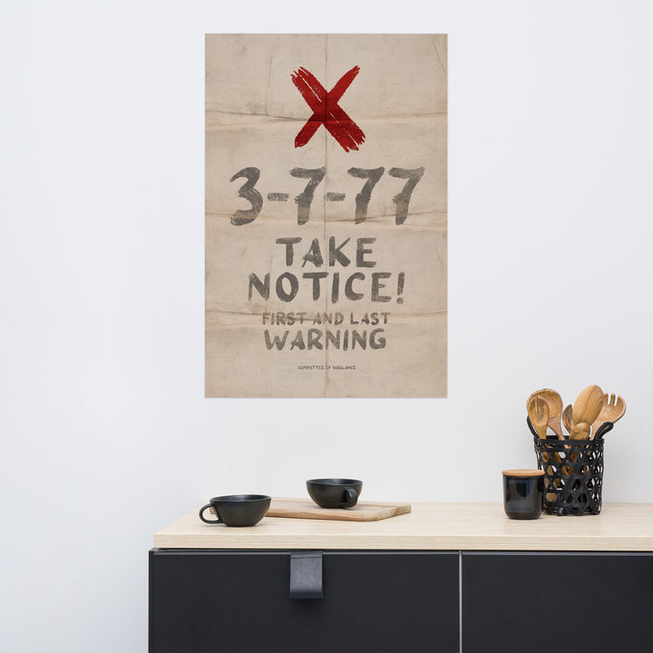 The Montana 3-7-77 Retro Poster - 24" x 36"